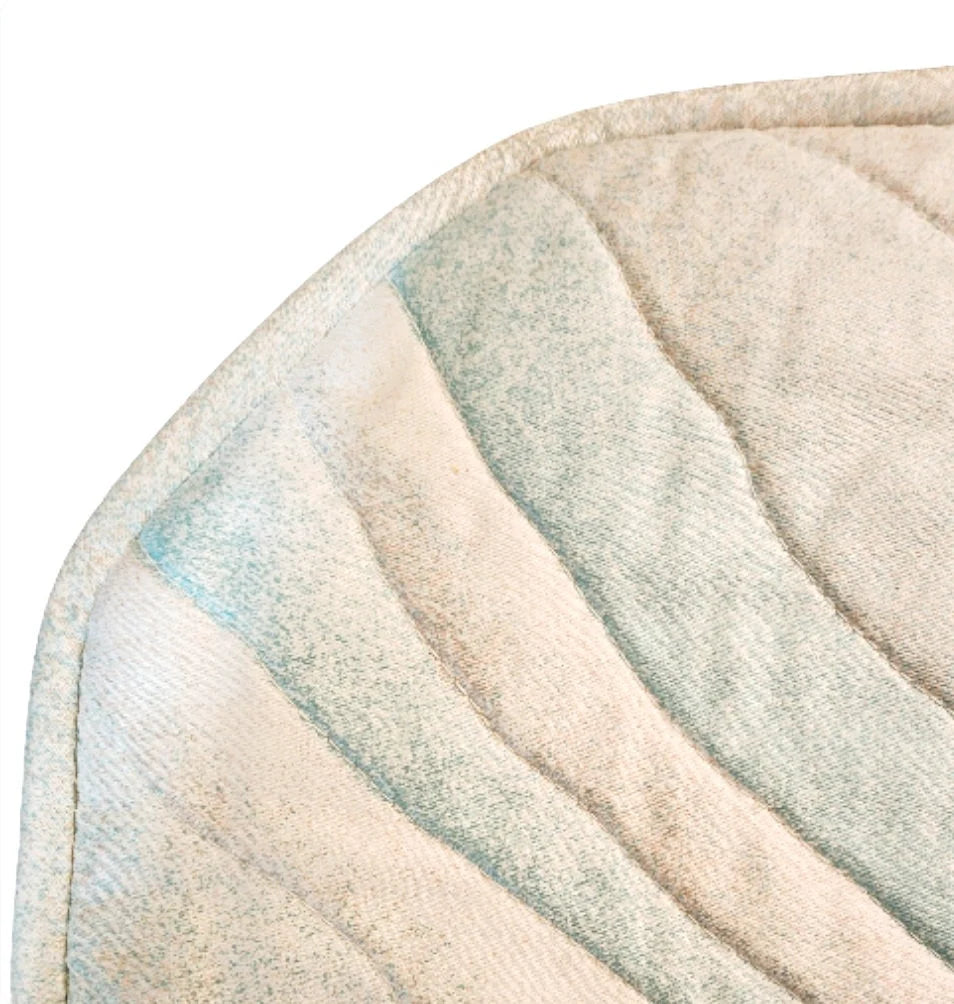 Quilted Handmade Quilted Spray Paint Design Teal Blue Reversible Multicolored Cloth Fabric Dining Table Placemats ~ Set of 4
