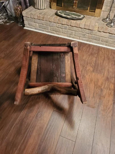 Primitive Original Folk-Art Ladder-Back Found Material Chair One Of A Kind/ Sundance Ladder Chair