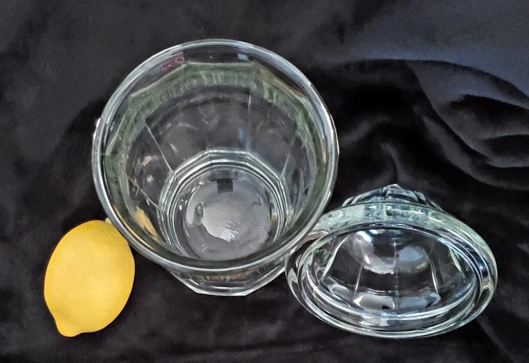 Vintage Heavy Clear Glass Antique Apothecary Jar with Lid - Vintage Drug Store Jar - Wedding Candy Table Display Decoration Home Decor - Timeless Treasures Emporium1