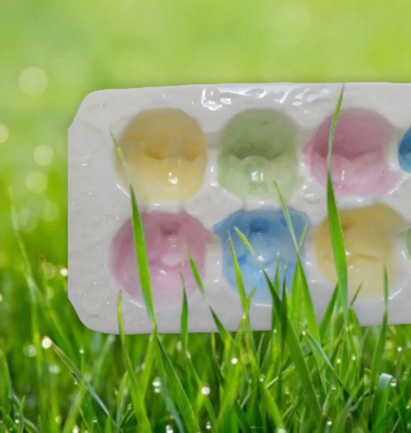 Pretty Vintage Rainbow Gracie Ceramic Easter Egg Carton Coloring Dish, Porcelain Easter Eggs Coloring Tray/Crate - for One Dozen (12) Eggs