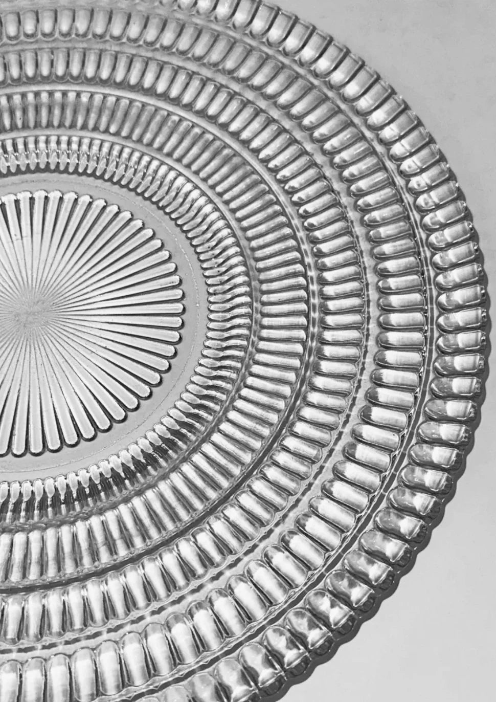 Glass Sandwich Serving Platter/Plate Clear Beehive Round Vintage ~ 12" - Timeless Treasures Emporium1