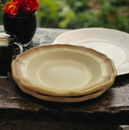 Mikasa Whole Wheat Cream Center Soup/Cereal Bowls 8-1/2" Tan & Brown Stoneware E8000 ~ Set of Two (2) - Timeless Treasures Emporium1