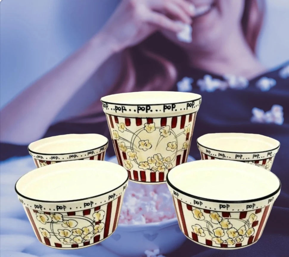 Popcorn Five Ceramic Bowls by Tabletops Unlimited