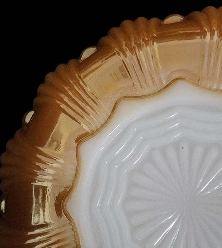 Vintage Anchor Hocking Robins Egg Blue Glass Deviled Egg / Oyster Plate Server Dish With Gold Trim ~ 10" - Timeless Treasures Emporium1