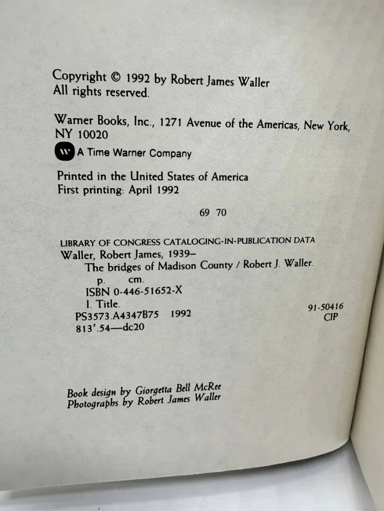 The Bridges of Madison County - Hardcover By Robert James Waller - VERY GOOD