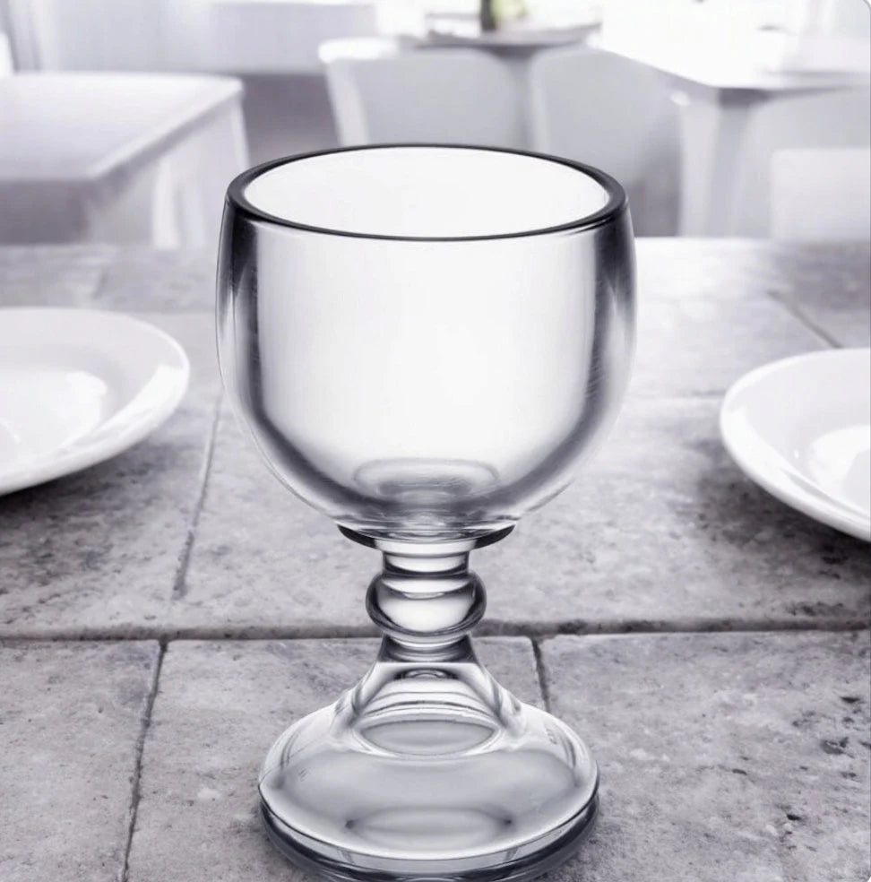 Pair of Vintage Libbey 7.25" Schooner Glass Stemmed Heavy Beer Goblets Margarita Cocktail Glasses 18 Oz Capacity