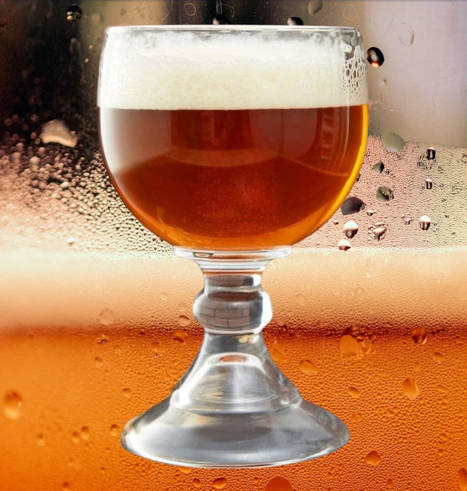 Pair of Vintage Libbey 7.25" Schooner Glass Stemmed Heavy Beer Goblets Margarita Cocktail Glasses 18 Oz Capacity