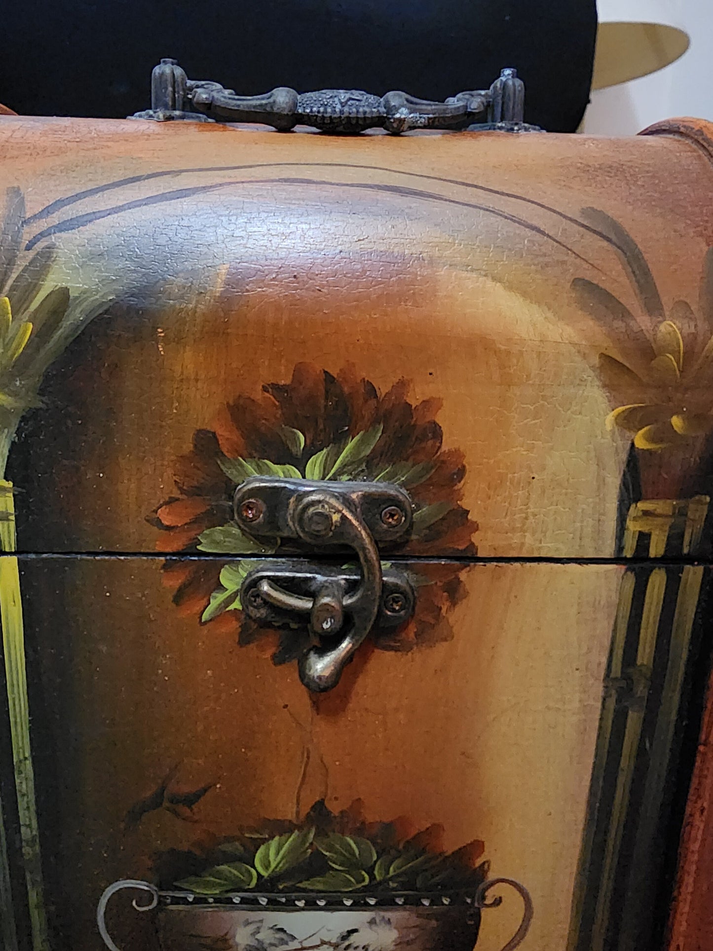 Decorative Vintage Distressed Wooden Triple Wine Box Chest Carrier ~ 13.5" - Timeless Treasures Emporium1