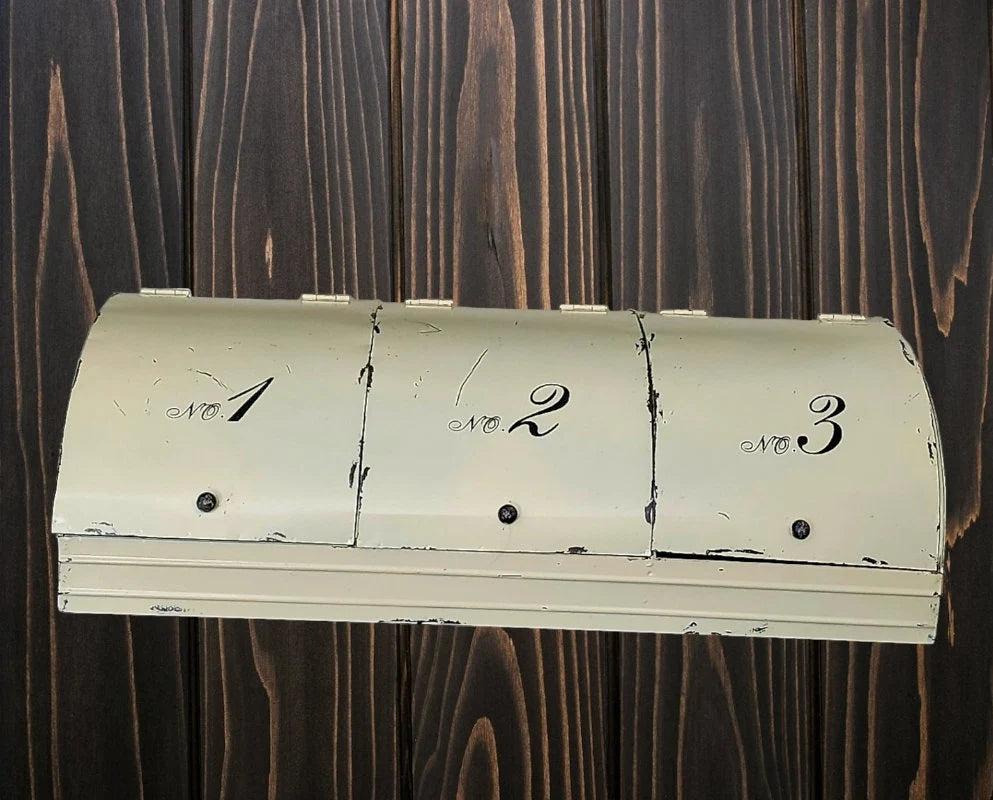 White/Cream Farmhouse 3-Door Divided Wall Storage Bin ~ 22" - Timeless Treasures Emporium1