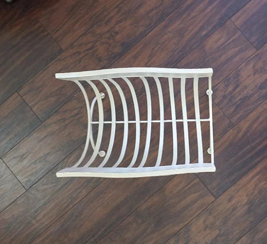 Vintage White Metal Magazine Record, Floral Painting, Book Storage Rack, Record Rack, Magazine Stand, Album Holder - Timeless Treasures Emporium1