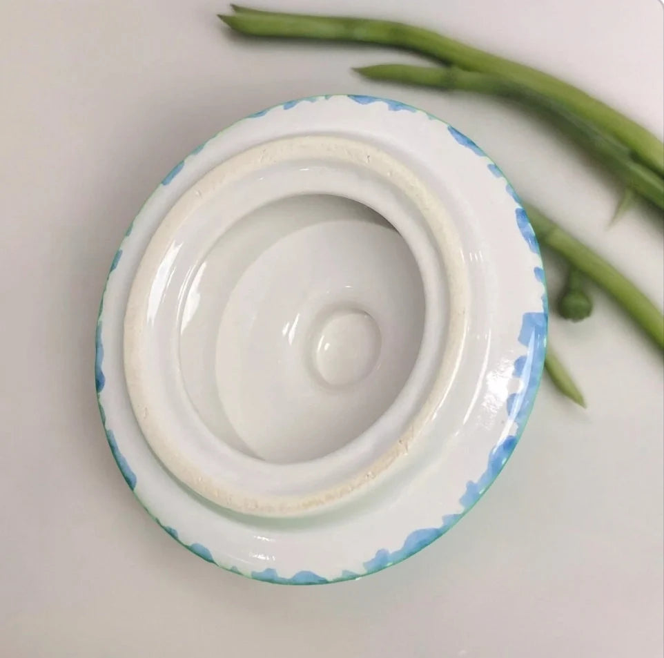 Vintage Replacement Corelle Stoneware BLUE HEARTS 16-Oz Ceramic Onion Soup Bowls Crock Mini Pot w/Lid ~ 5" - Timeless Treasures Emporium1