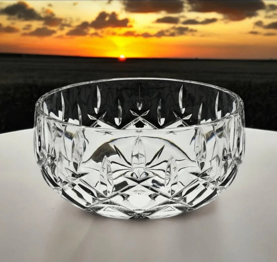Gorham Crystal 1831 Lady Anne Pattern Nice Heavy Salad Serving Bowl, Made in Germany ~ 9-1/4" x 4-1/4" - Timeless Treasures Emporium1