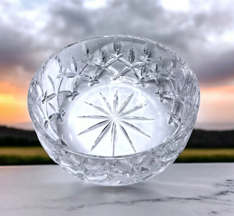 Gorham Crystal 1831 Lady Anne Pattern Nice Heavy Salad Serving Bowl, Made in Germany ~ 9-1/4" x 4-1/4" - Timeless Treasures Emporium1