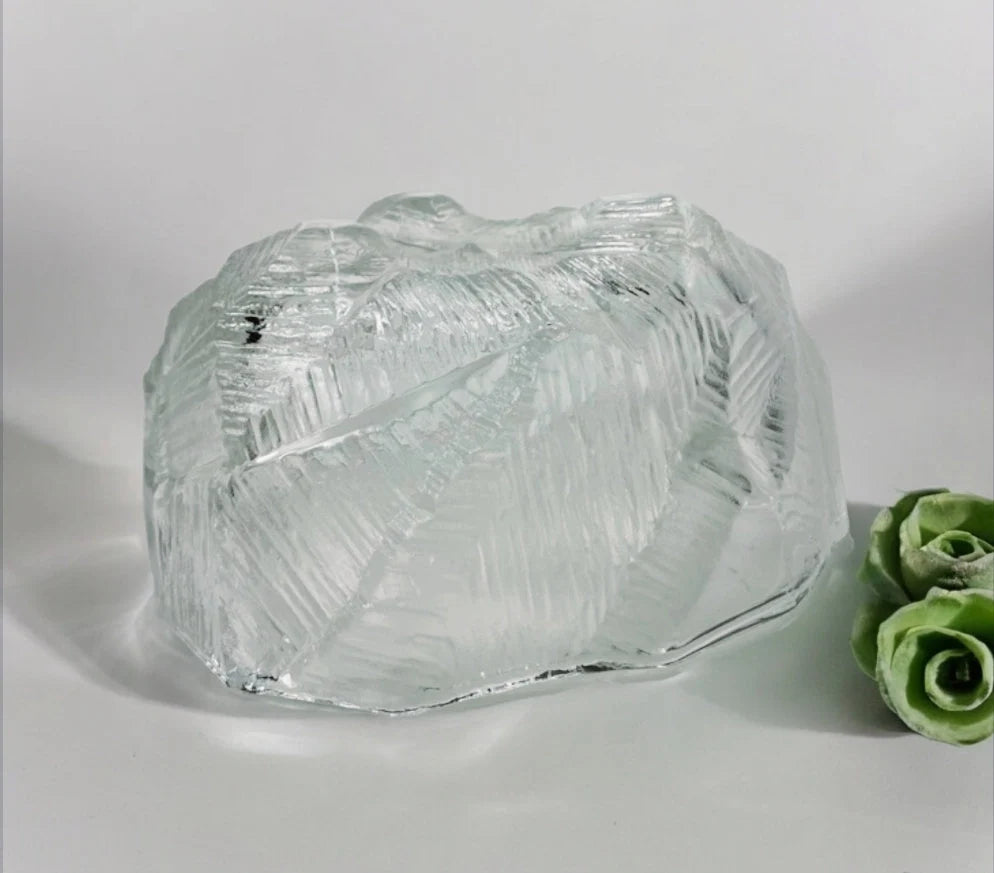 HOYA GLASS Bowl From JAPAN Icy Textured Fruit Serving Bowl - Timeless Treasures Emporium1