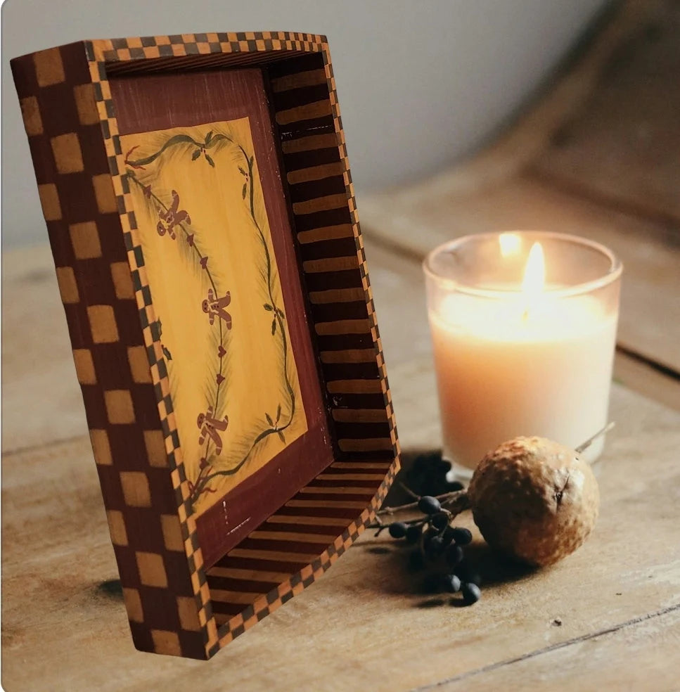 Rustic Wooden Gingerbread Serving Tray Rectangular Shape Serving Tray with Built-in Handles for Rustic Home Decor