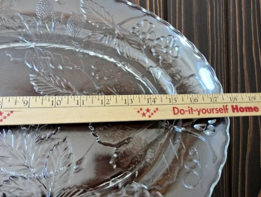 Vintage Anchor Hocking AHC-100 Festive Holiday Fall Harvest Crystal 18" Clear Oval Serving Platter Pre-owned ~ Glass