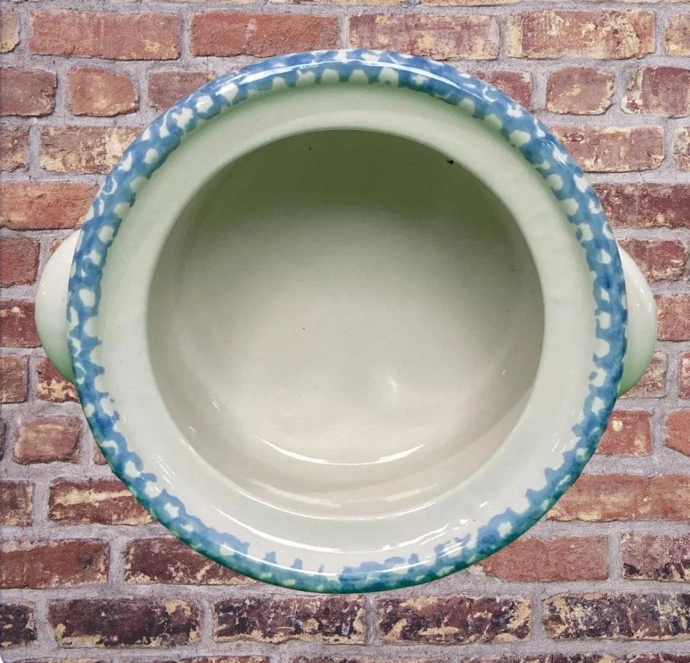 Vintage Replacement Corelle Stoneware BLUE HEARTS 16-Oz Ceramic Onion Soup Bowls Crock Mini Pot w/Lid ~ 5" - Timeless Treasures Emporium1