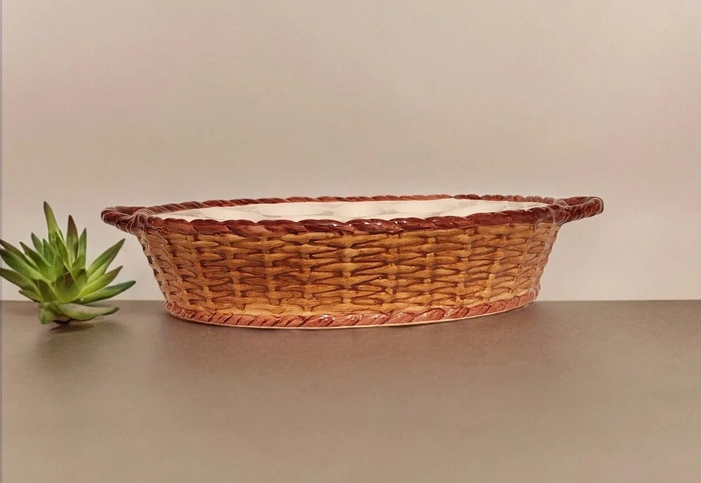 Vintage Holden Group Ceramic Deviled Egg Dish Basket 13"L x 9"W x 2.5"D - Timeless Treasures Emporium1
