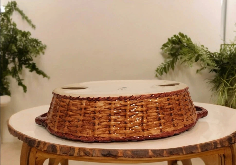 Vintage Holden Group Ceramic Deviled Egg Dish Basket 13"L x 9"W x 2.5"D - Timeless Treasures Emporium1