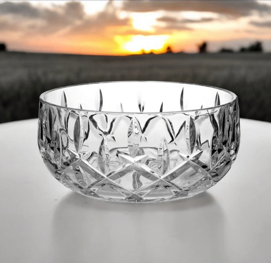 Gorham Crystal 1831 Lady Anne Pattern Nice Heavy Salad Serving Bowl, Made in Germany ~ 9-1/4" x 4-1/4" - Timeless Treasures Emporium1