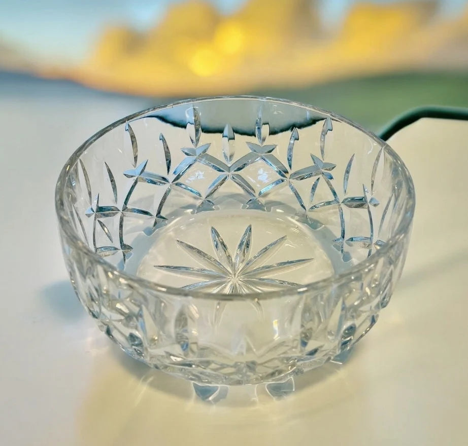Gorham Crystal 1831 Lady Anne Pattern Nice Heavy Salad Serving Bowl, Made in Germany ~ 9-1/4" x 4-1/4" - Timeless Treasures Emporium1