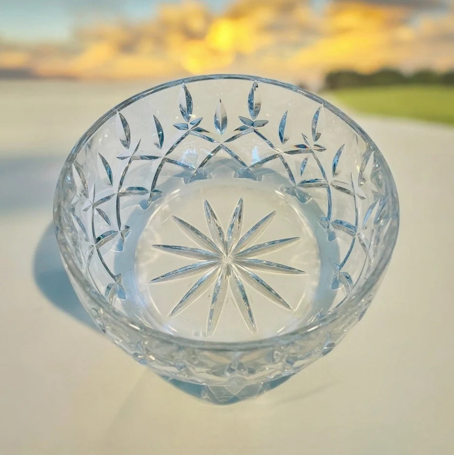Gorham Crystal 1831 Lady Anne Pattern Nice Heavy Salad Serving Bowl, Made in Germany ~ 9-1/4" x 4-1/4" - Timeless Treasures Emporium1