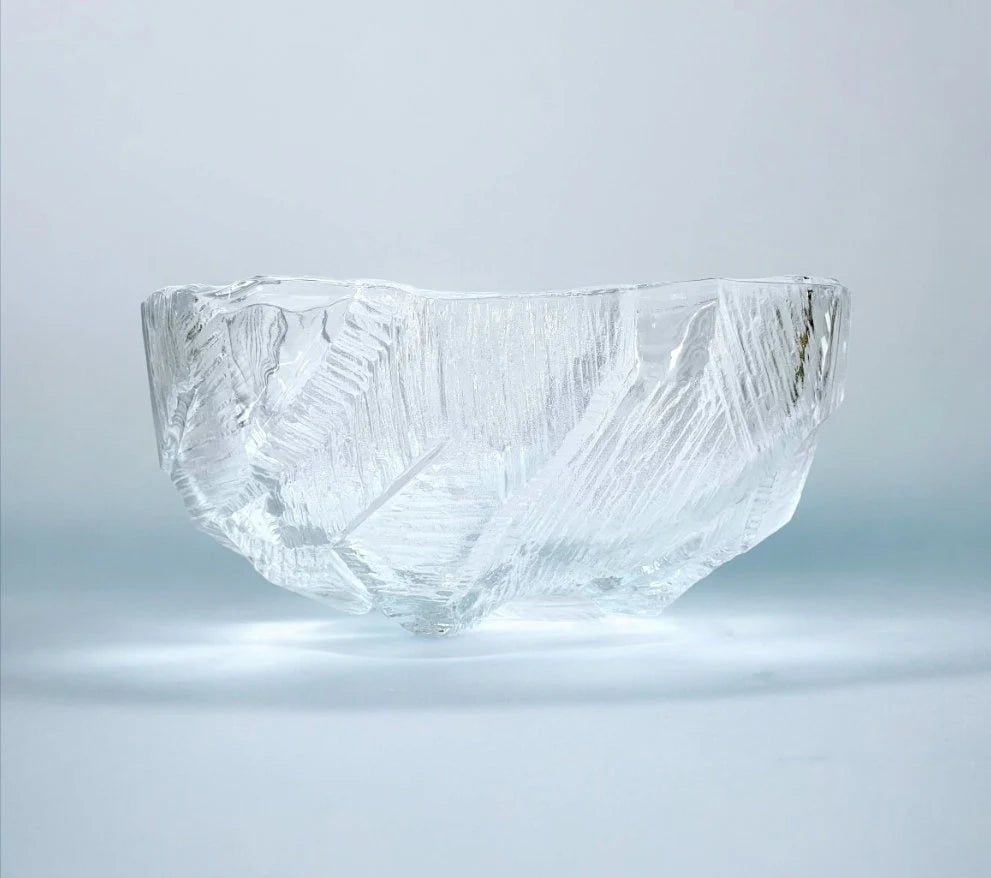 HOYA GLASS Bowl From JAPAN Icy Textured Fruit Serving Bowl - Timeless Treasures Emporium1