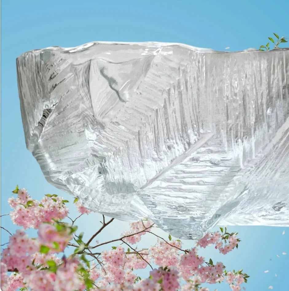 HOYA GLASS Bowl From JAPAN Icy Textured Fruit Serving Bowl - Timeless Treasures Emporium1