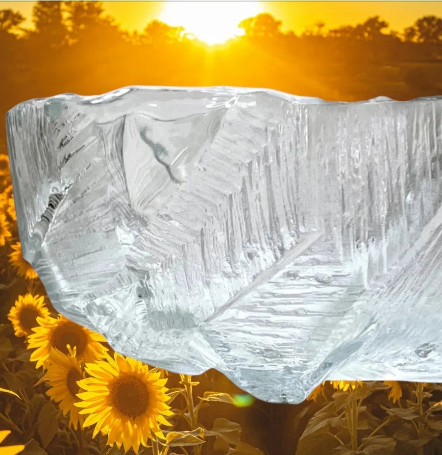 HOYA GLASS Bowl From JAPAN Icy Textured Fruit Serving Bowl - Timeless Treasures Emporium1