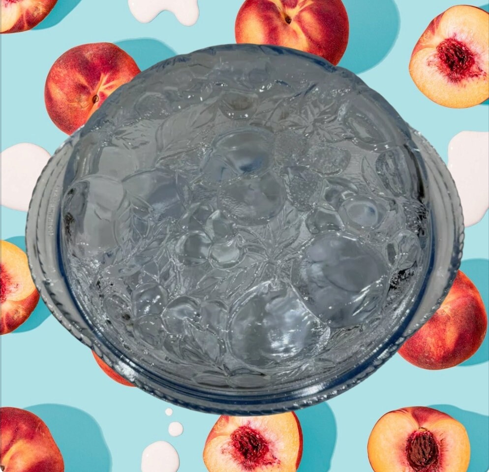 Libbey 3-Qt Orchard Fruit Blue Casserole with Pie Plate with Lid - Timeless Treasures Emporium1
