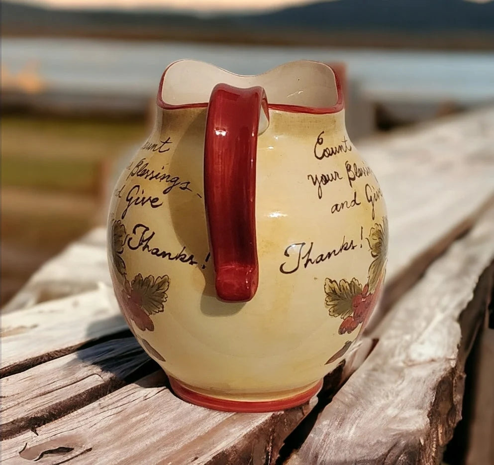 Harvest Season Count Your Blessings and Give Thanks 4-QT Pitcher by Bountiful Cornucopia - Timeless Treasures Emporium1