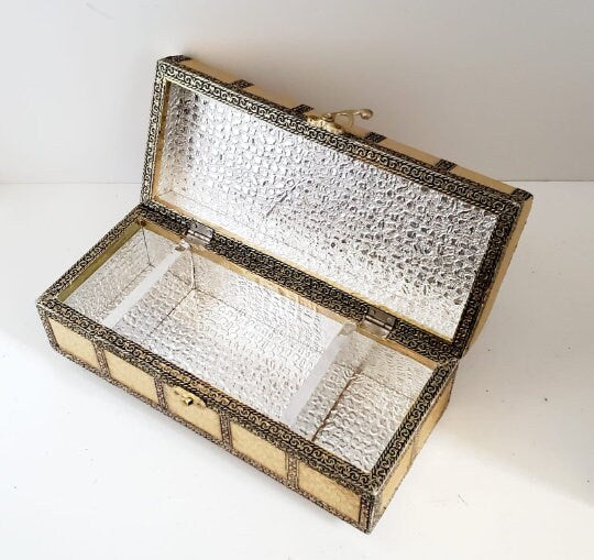 Vintage Decorative German Silver Dry Fruit Box | Dinning Decoration Organizing Gift Box | Mid Century Home Living Canister