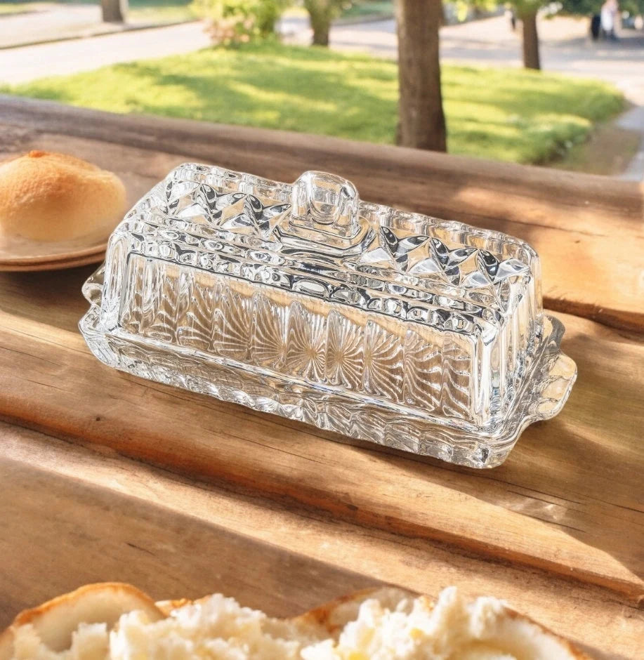 Rosdorf Park Asman Lead Crystal 1/4 lb Butter Dish by Barski