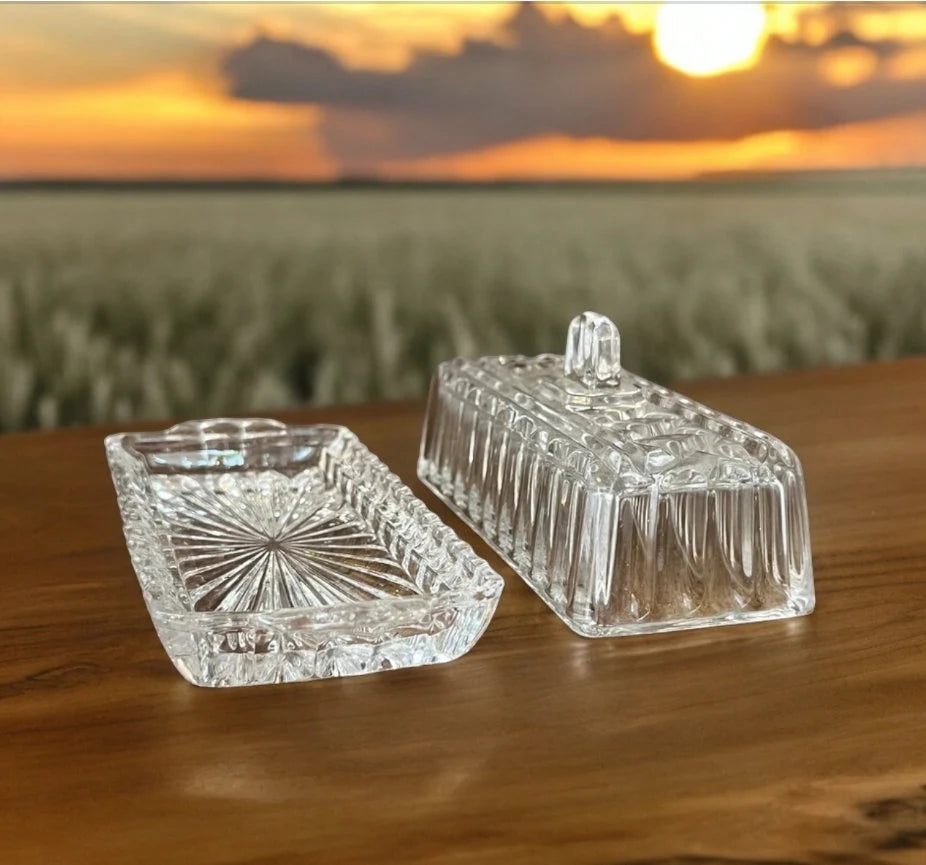 Rosdorf Park Asman Lead Crystal 1/4 lb Butter Dish by Barski
