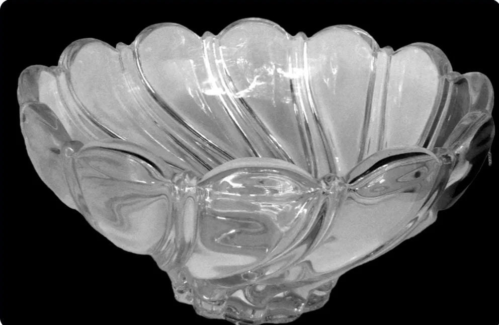 Vintage Mikasa Swirl Flower Crystal Glass 10ā Bowl , Fruit Bowl , Serving Bowl , Kitchen Decor , Orrefors Style Flower Bowl Dish - Timeless Treasures Emporium1