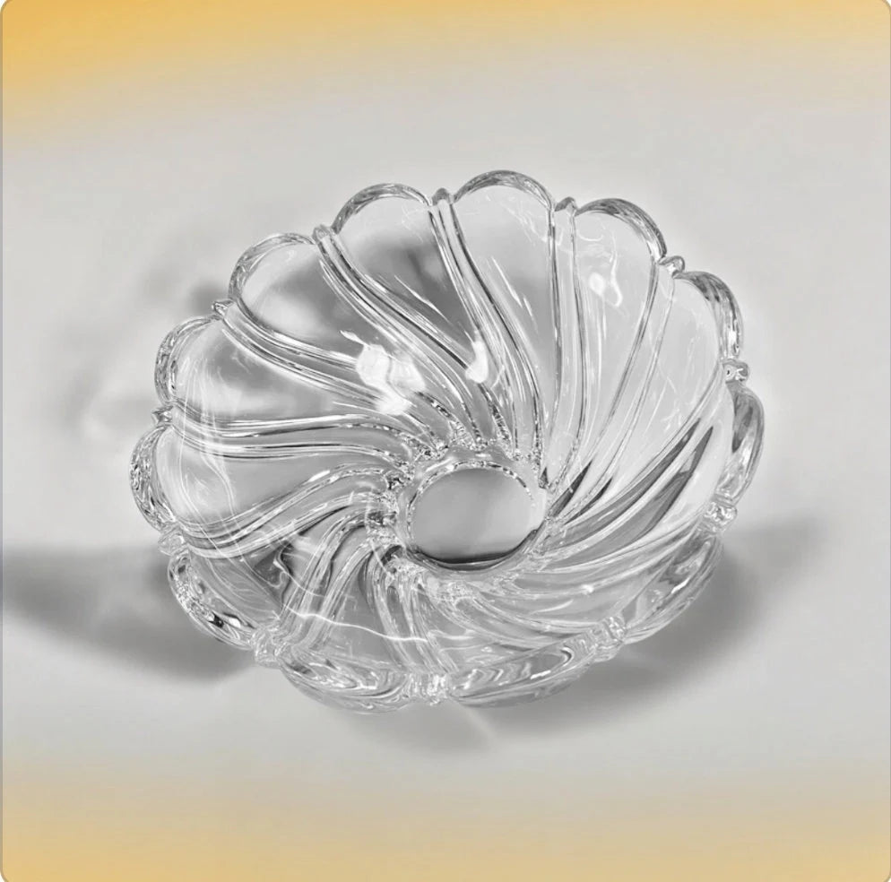Vintage Mikasa Swirl Flower Crystal Glass 10ā Bowl , Fruit Bowl , Serving Bowl , Kitchen Decor , Orrefors Style Flower Bowl Dish - Timeless Treasures Emporium1