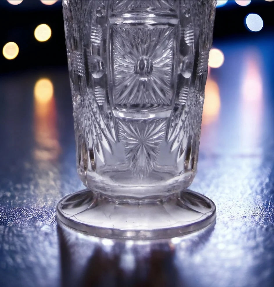 Jenkins Square Sunburst No. 600 Clear Glass Pitcher 1910 - Timeless Treasures Emporium1