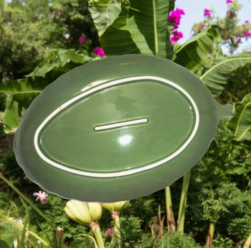 Handcrafted Home Pottery Leaf Banana Vibes Serving Bowl and Platter Dishes ~ 2-Piece Set - Timeless Treasures Emporium1