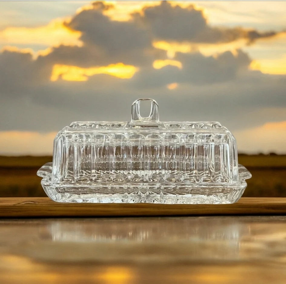 Rosdorf Park Asman Lead Crystal 1/4 lb Butter Dish by Barski