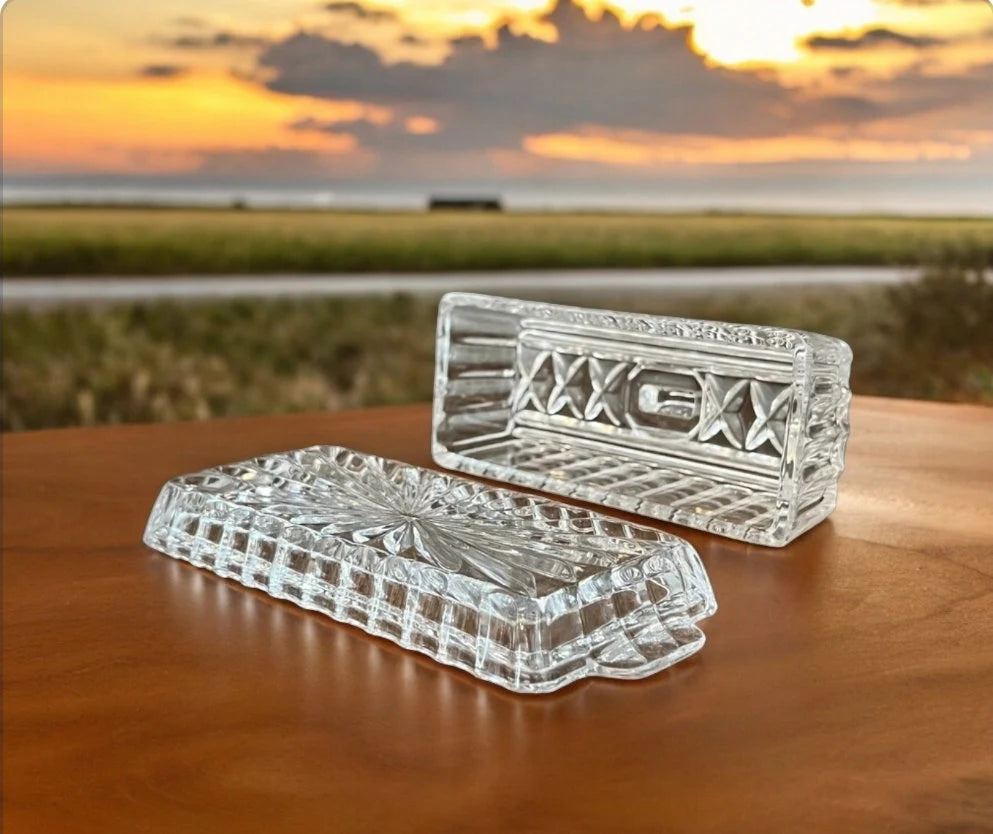 Rosdorf Park Asman Lead Crystal 1/4 lb Butter Dish by Barski