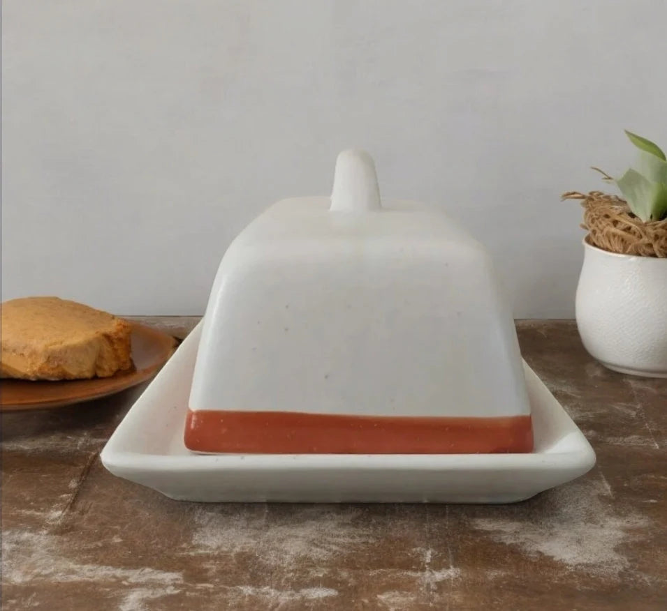 Happy Harvest "THANKFUL" Double Stick Butter Dish From Belle Maison ~ Rustic Stoneware - Timeless Treasures Emporium1