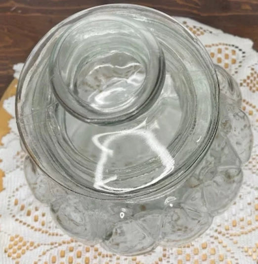 Vintage Heavy Light Green Glass Antique Pumpkin Shaped Apothecary Jar with Lid Candy Table Display Decoration Home Decor ~ 11"×8.5" - Timeless Treasures Emporium1
