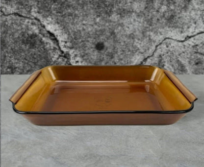 Anchor Hocking Amber Brown 3 Qt. Casserole Dish Glass Pan #440 Ribbed Rectangular 9" x 13.5" - Timeless Treasures Emporium1