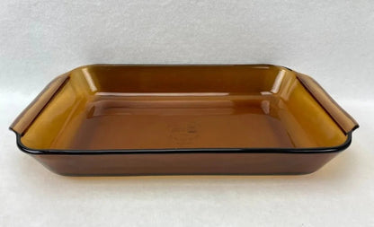 Anchor Hocking Amber Brown 3 Qt. Casserole Dish Glass Pan #440 Ribbed Rectangular 9" x 13.5" - Timeless Treasures Emporium1