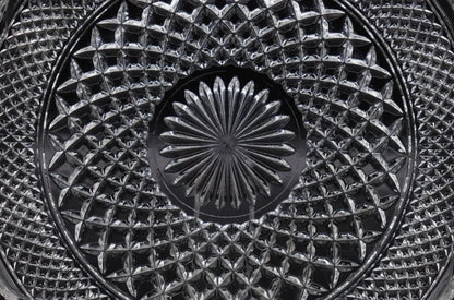 Anchor Hocking Wexford Torte Diamond Cut Clear Glass Cake/Sandwich/Plate/Tray Serving Platter w/Sunburst Pattern and Cupped Scalloped Edge - Timeless Treasures Emporium1