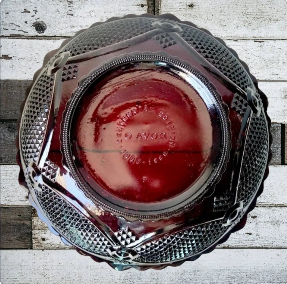 Avon Ruby Red - The 1886 Cape Cod Collection - Glass Serving Bowl; Centennial Edition (Retired) ~ 8.75" - Timeless Treasures Emporium1