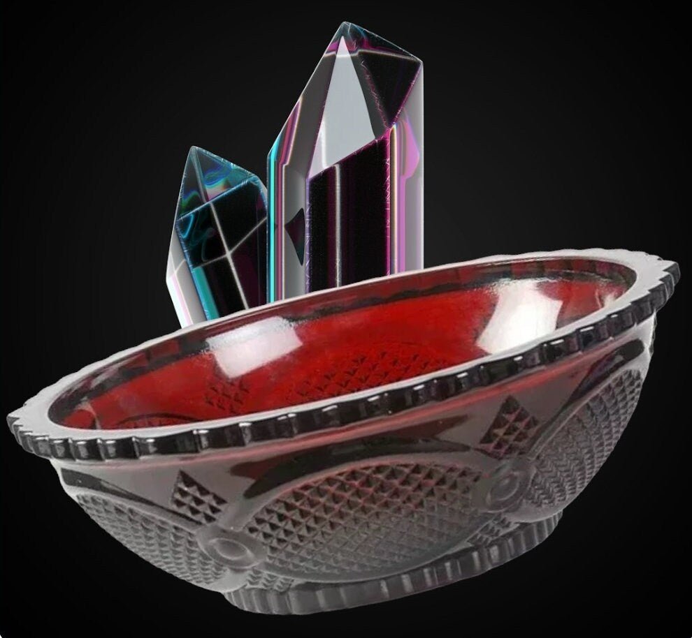Avon Ruby Red - The 1886 Cape Cod Collection - Glass Serving Bowl; Centennial Edition (Retired) ~ 8.75" - Timeless Treasures Emporium1