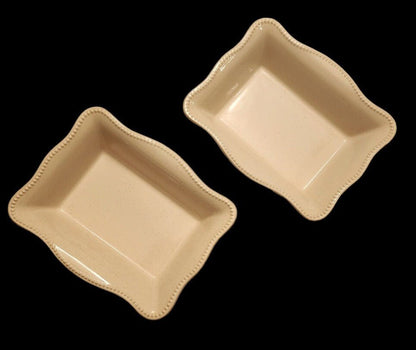 Bico Brand Scalloped Edge Stoneware Bakers Casserole Bakeware Serving Dishes ~ Set of Two - Timeless Treasures Emporium1