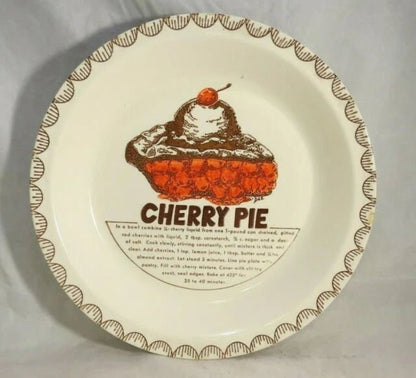 Cherry Pie Recipe Pie Dish, 10.5" - Timeless Treasures Emporium1