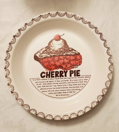 Cherry Pie Recipe Pie Dish, 10.5" - Timeless Treasures Emporium1